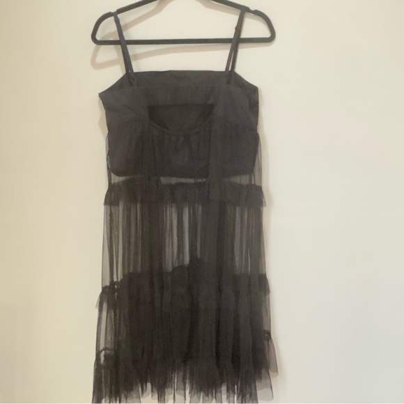 Maeve Anthropologie Mesh Whimsygoth Tiered Fairy Black Dress Size Medium K62 - Picture 9 of 16